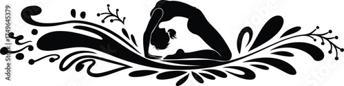 Yoga Pose Silhouette Vector Design