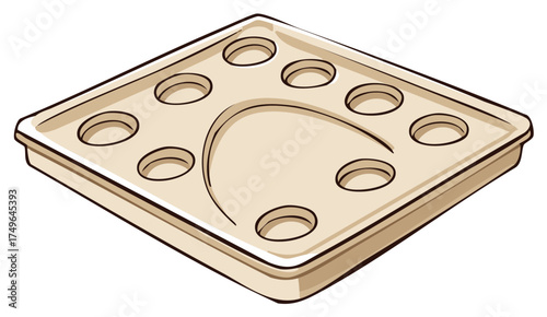 Classic escargot baking and serving dish with round depressions