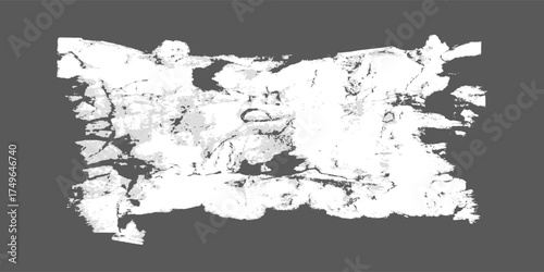 White fragments of torn and ripped paper with adhesive residue on wall. Scraps of advertisements or signs in urban environment. An aged, textured poster design in vector format