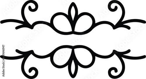 Decorative flourish vector design element elegant scroll divider art eps silhouette