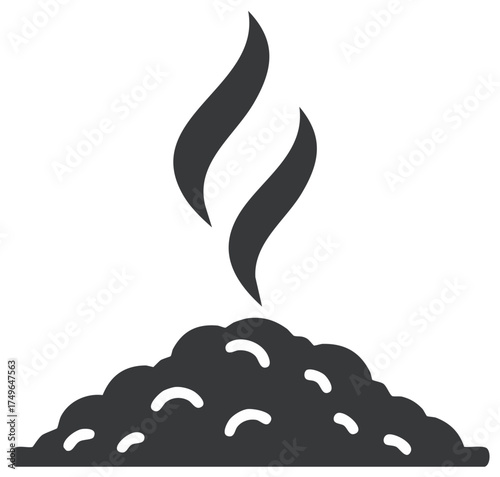 Pile of organic compost emitting steam or aroma icon