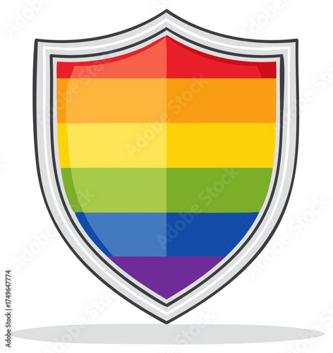 Rainbow Pride Shield with Multiple Bands for Protection and Support Free Download Rainbow Pride Shield with Multiple Bands for Protection and Support - GFXLoad
