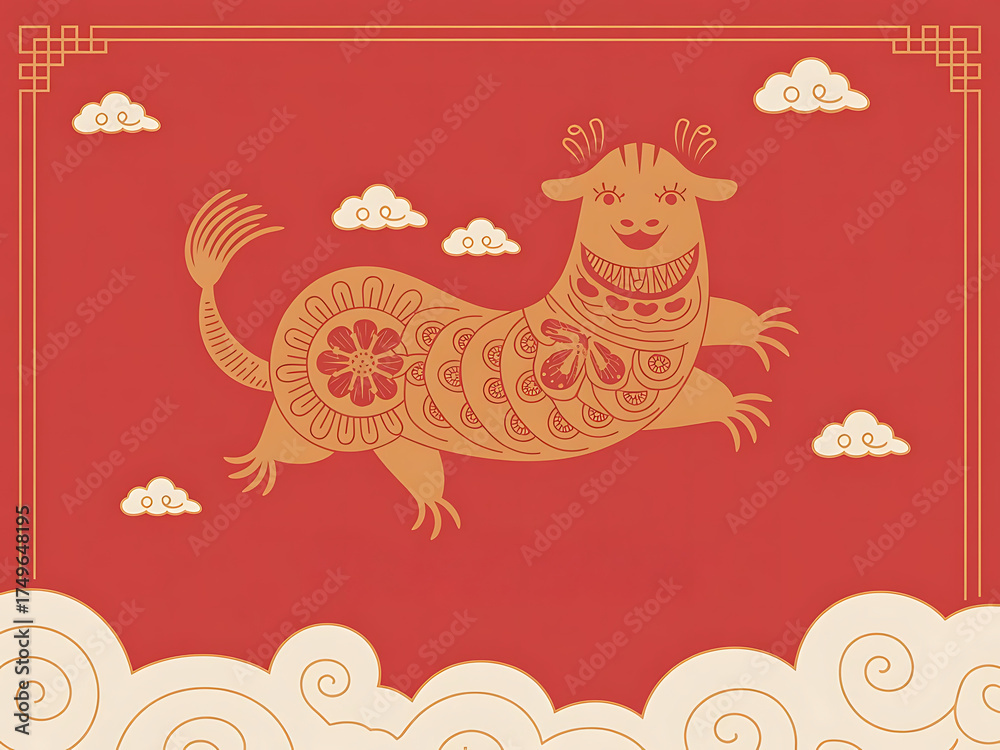Obraz premium A vibrant illustration of a dragon is the perfect Chinese New Year greeting and symbol for the Chinese zodiac sign
