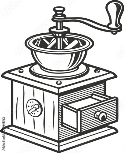coffee grinder and coffee beans
