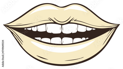 Open mouth with teeth illustration showcasing healthy gums and enamel