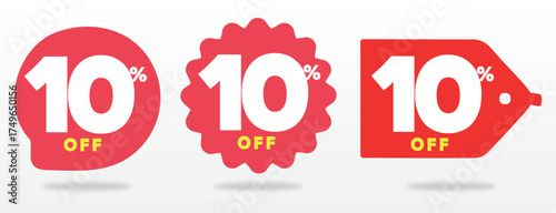 10% off, offer, discount, abundance, sale, promo, value, sticker, purchase, marketing, shop, percent, price, tag, payment, value. Vector, icon, set, number