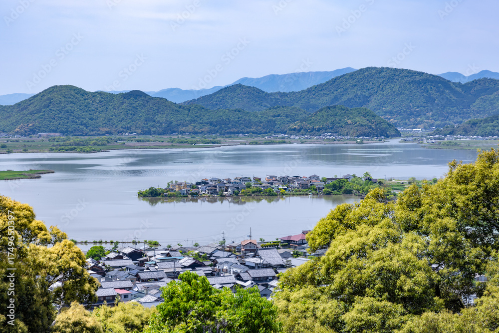 Obraz premium 安土城跡からの眺め