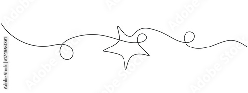 One line drawing of star icon vector. sophisticated background, Elegant flowing line art symbol. vector illustration.