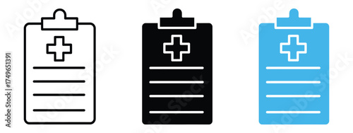 Medical records icon vector. patient records and medical data, healthcare professional symbol. vector illustration.