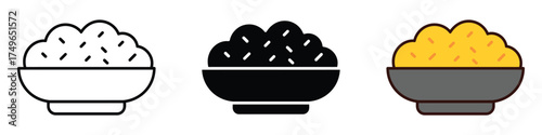 Risotto icon vector. bowl of delicious rice symbol. vector illustration.