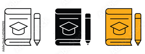 Thesis, Education icon vector. knowledge and learning journey symbol. vector illustration.