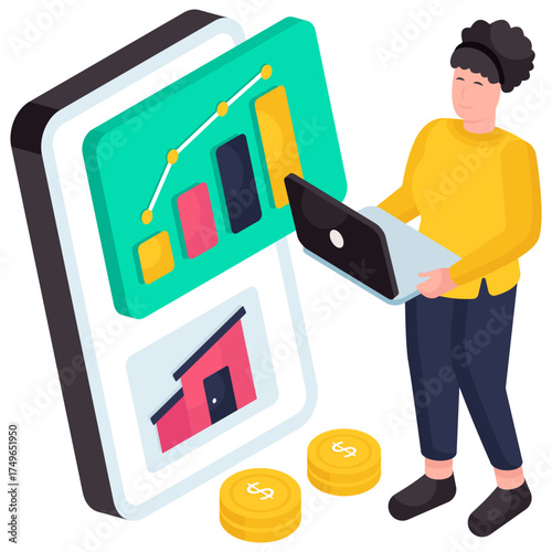 An illustration design of mobile property analytics