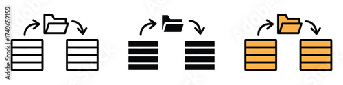 Data Migration icon vector. file migration and backup solutions symbol. vector illustration.