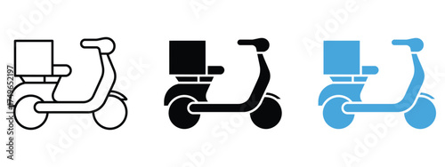 Delivery scooter icon vector. Efficient riding symbol. vector illustration.
