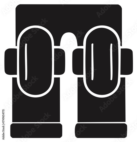 Protective knee pads on work pants glyph icon for safety and construction gear