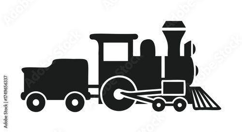 Vintage steam locomotive silhouette steam train engine