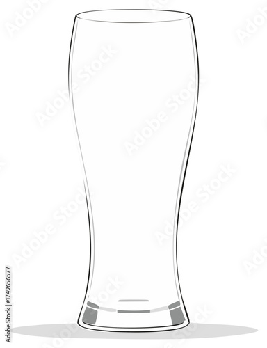 Elegant Empty Glass Illustration Tall Thin Drinking Vessel Light Background
