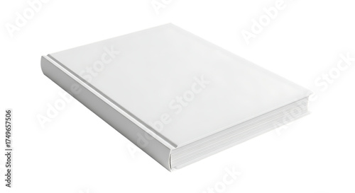 Blank white book cover isolated for mockups and presentations library