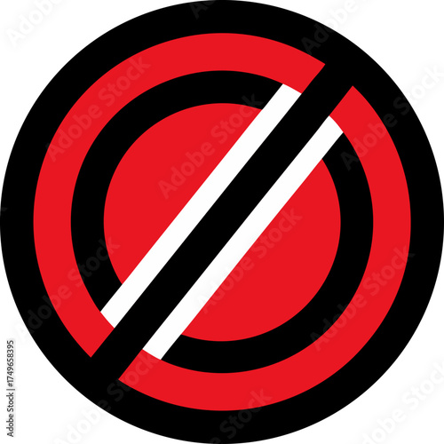  red prohibition sign silhouette black icon
