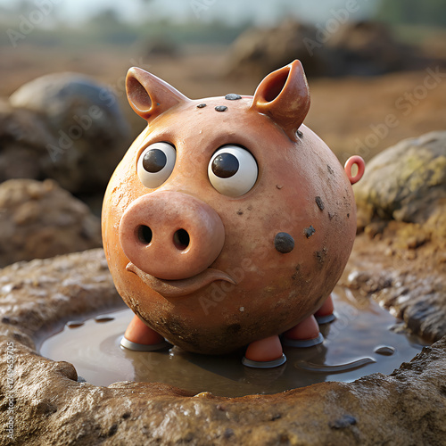 piggy bank on a red background