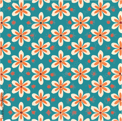 Floral pattern design seamless flower background textile art surface eps silhouette