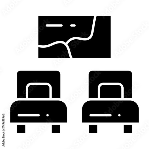 Twin Bed glyph icon
