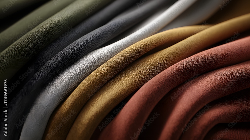 Obraz premium High quality velvet fabric folds in realistic 3D render