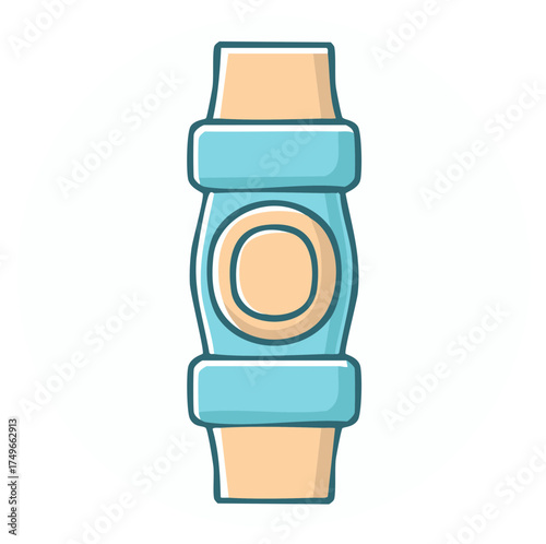 Simple Cartoon Illustration of a Blue Cosmetic Product Tube