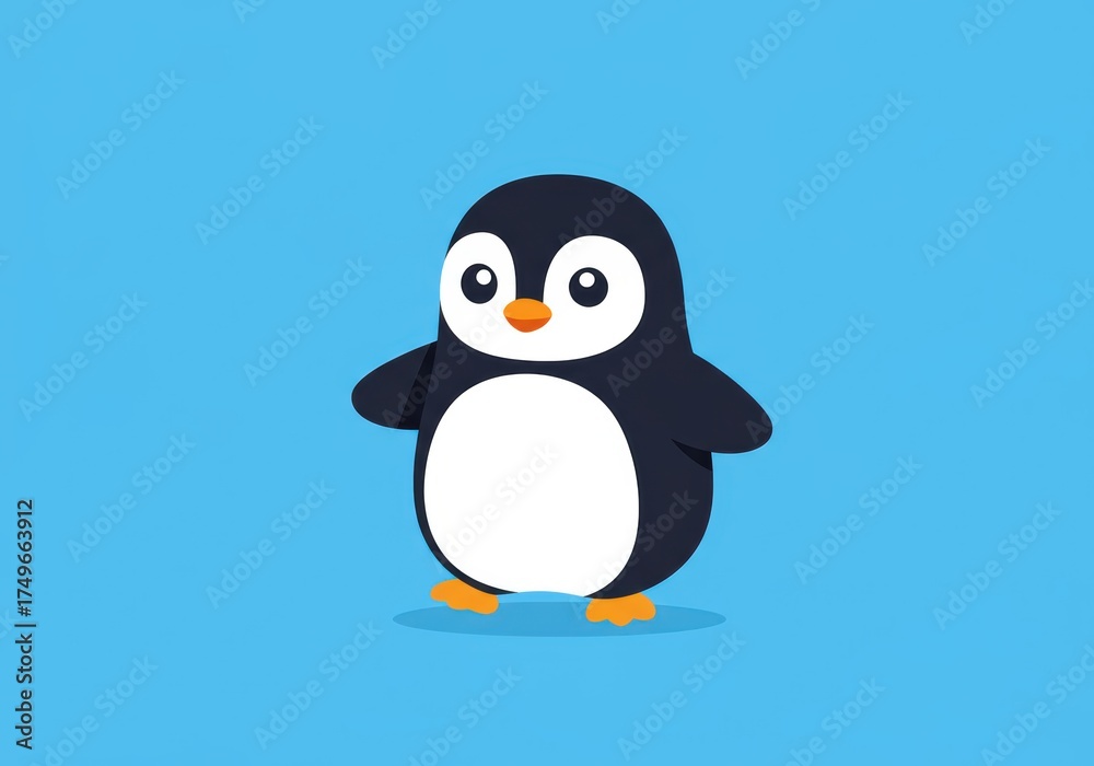Naklejka premium Cute Cartoon Penguin