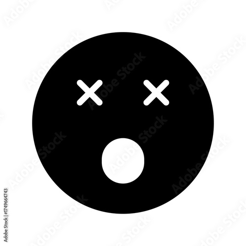 shocked or dizzy face emoji vector icon