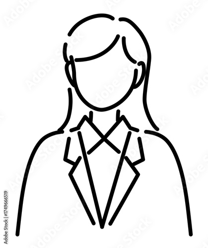 スーツを着たロングヘアの女性社員