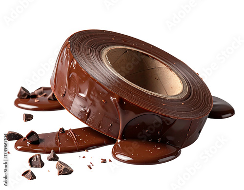Melted chocolate tape roll