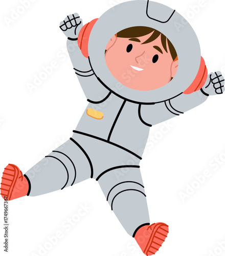 Smiling Astronaut Floating in Space