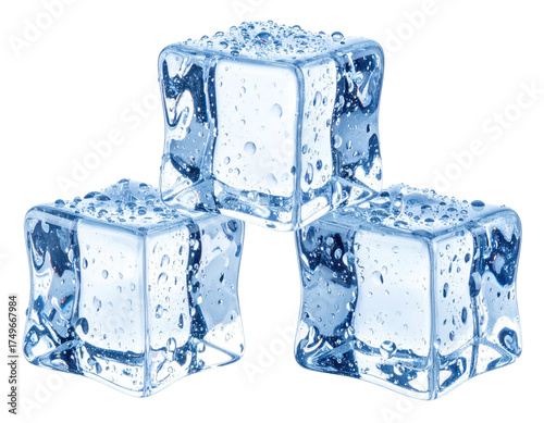 Three ice cubes stacked