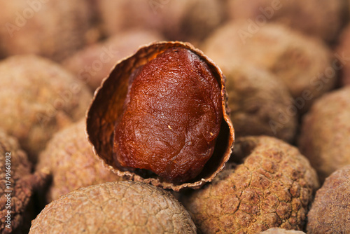 Dried Lychee Fruits with Nuclei from Fujian Putian China - Small Traditional Asian Tropical Food