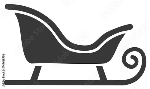 Holiday Sleigh Silhouette Festive Icon