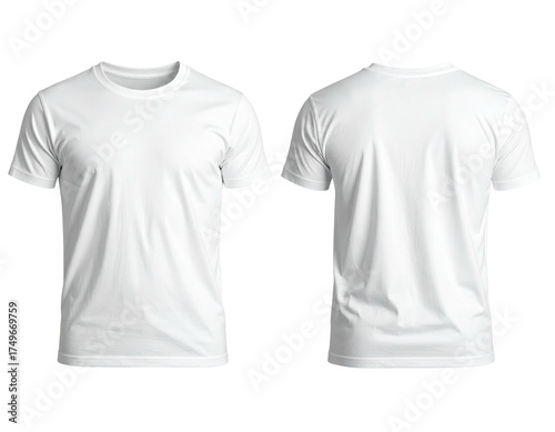 Front and back view of a plain white t-shirt (1)