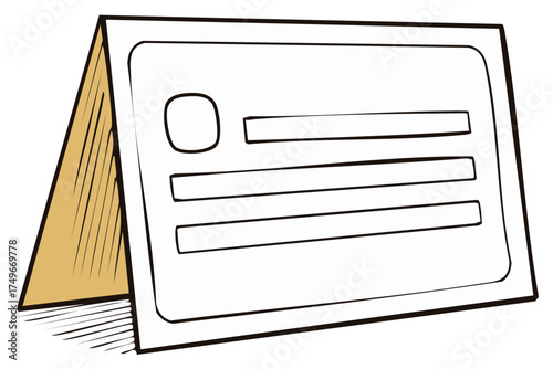 Blank Tabletop Tent Card Graphic for Information Display and Branding
