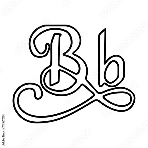 Capital and small B alphabet icons