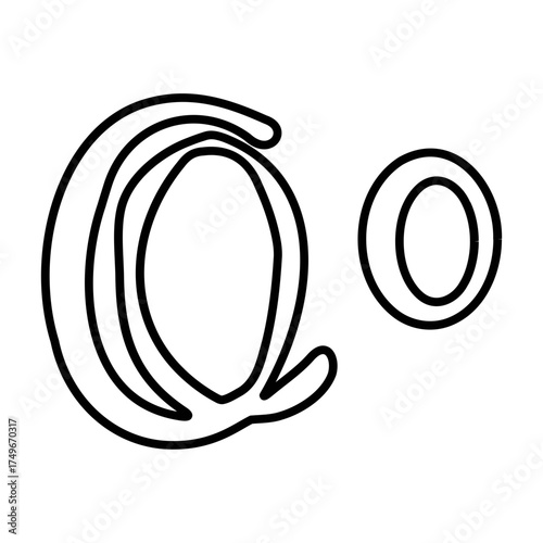 Capital and small O alphabet icons