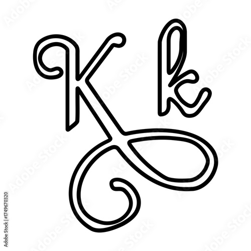 Capital and small K alphabet icons