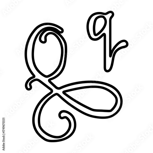 Capital and small Q alphabet icons