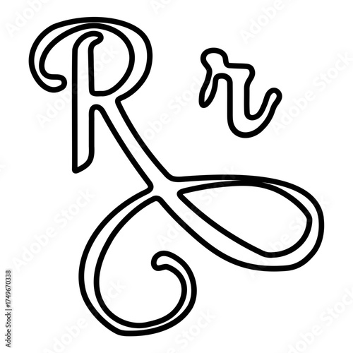 Capital and small R alphabet icons