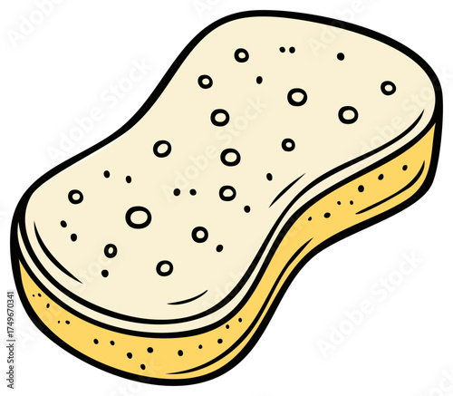 Cartoon Sponge Illustration for Cleaning Chores Vector Graphic Equipment