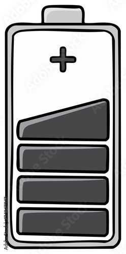 Battery Charge Indicator, Low Power Symbol, Gray, Flat Style Design, Energy Depletion, Electric Level Indicator