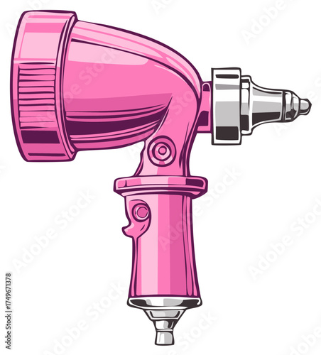 Vibrant pink otoscope medical diagnostic instrument for ear examination healthcare illustration