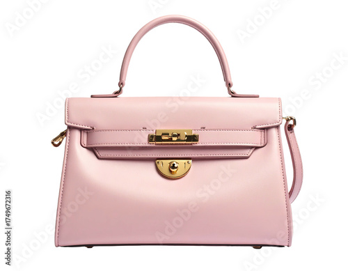 Pink leather handbag