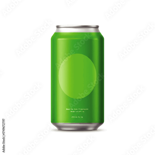 Blank Green Aluminum Beverage Can Mockup.