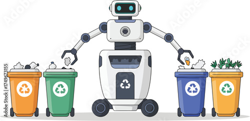 Robot sorts waste for efficient recycling operations