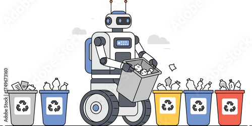 Robotic waste management sorting recyclable materials efficiently